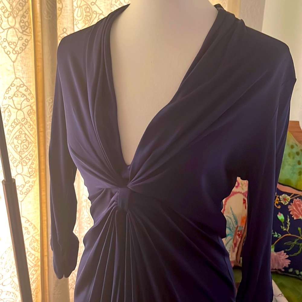 Catherine Malandrino Navy Silk Stretch Dress